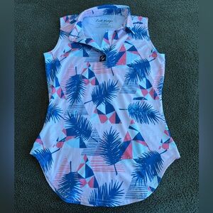 Geometric Palm Print Sleeveless Tank Top